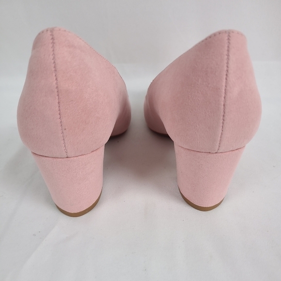 NEW JustFab Shoes Womens 5.5 Caroline Pumps Heel ROSE PINK Comfy Dressy NIB - Picture 4 of 7